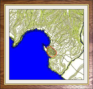  Mappa di GENOVA attorno all'anno 1000