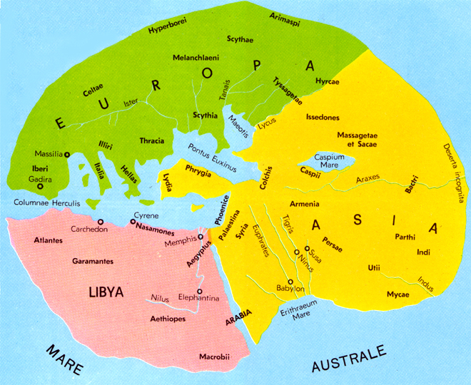 Le terre conosciute nel V secolo a.C. secondo ERODOTO