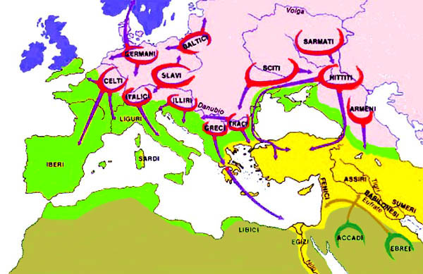 Le principali MIGRAZIONI INDOEUROPEE