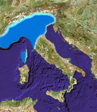 Area di massima espansione delle popolazioni Liguri nel Nord Italia, prima dell'et del Ferro